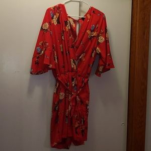Forever 21 (Lilian brand) red floral romper